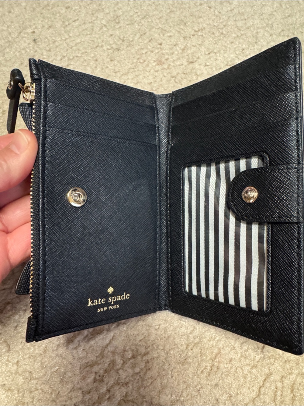 kate spade Black Wallet with Pink Cat Accents - Picture 3 of 5